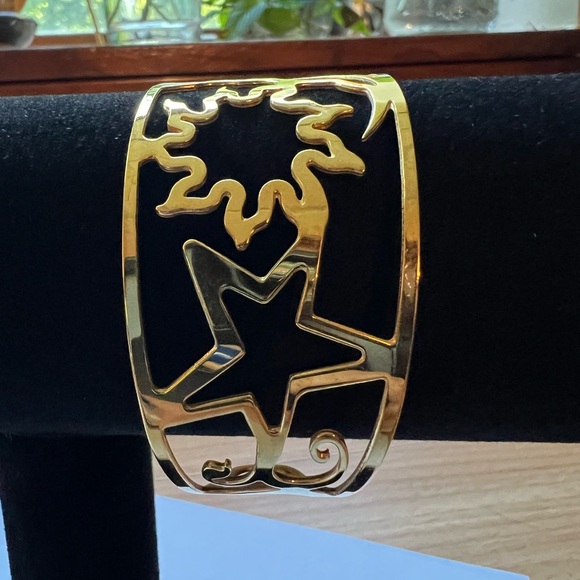 Gold Tone Celestial Cuff Bracelet - Picture 3 of 10